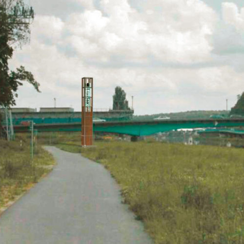 Pylon Gersweiler Brücke Lichtskultpur
